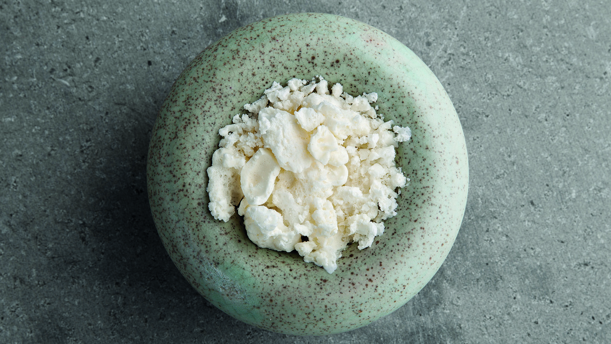 Rhubarb milk and angelica