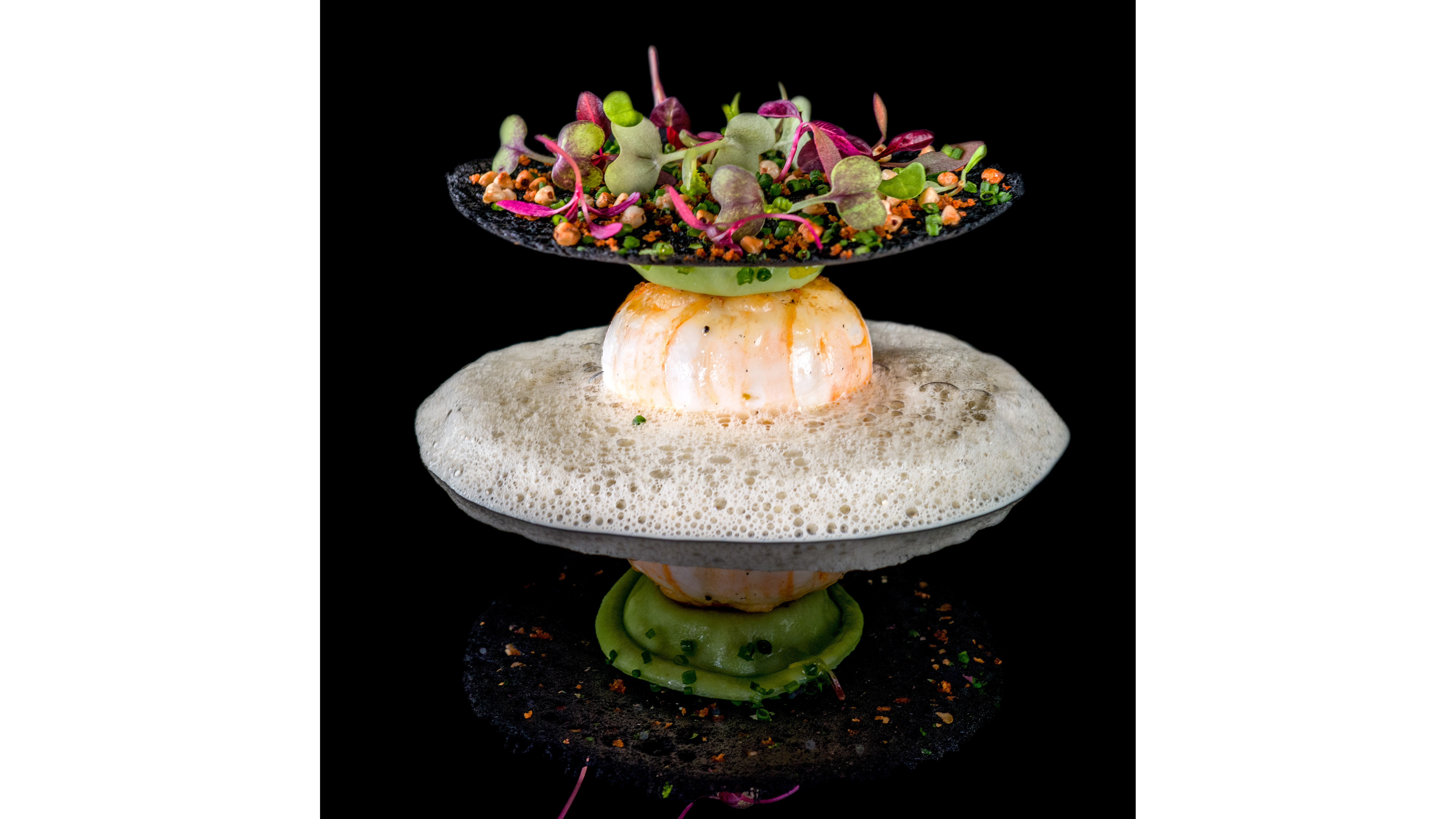 North Sea langoustine with brown onion emulsion and buckwheat