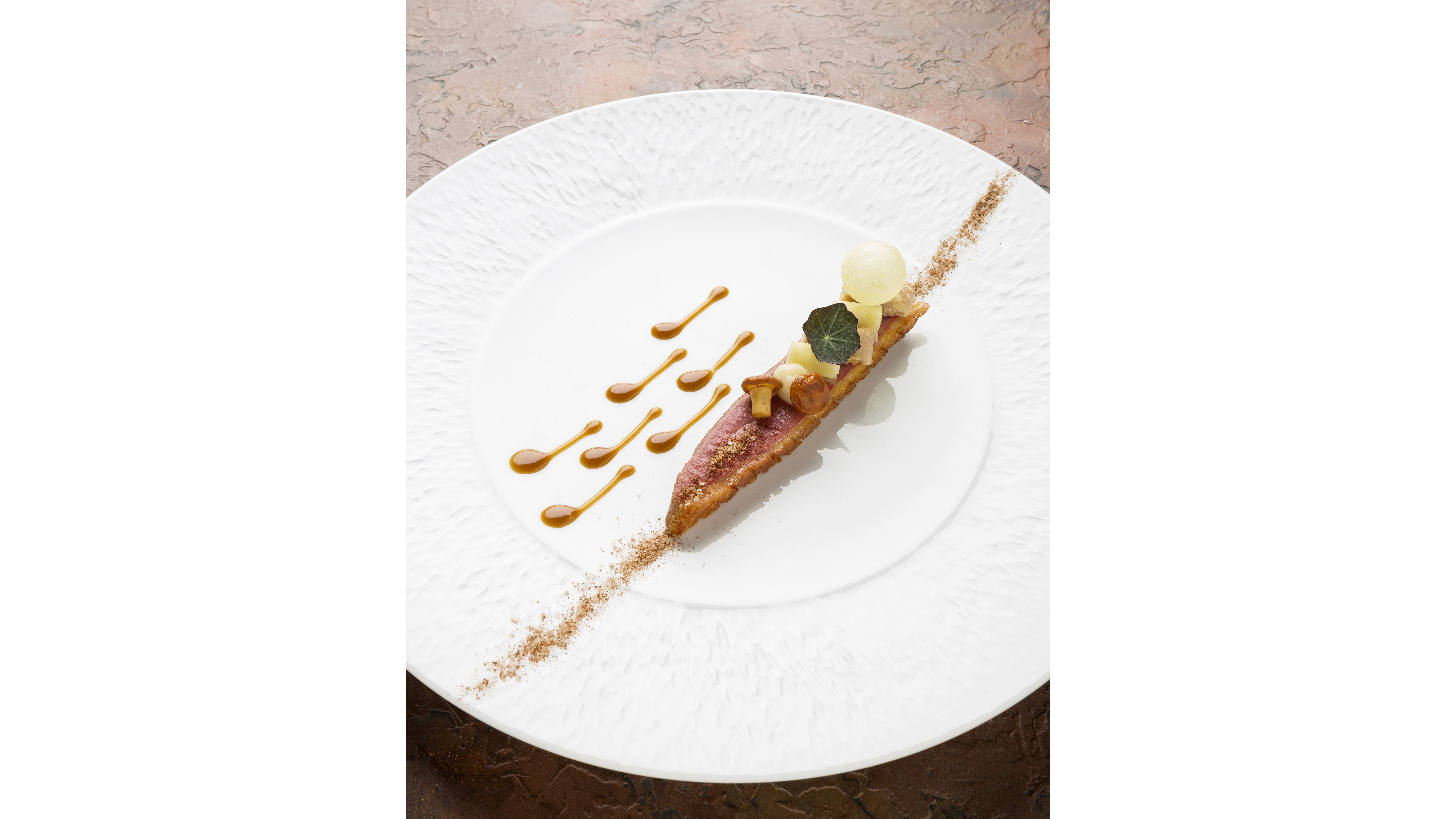 Duck with celeriac, walnut and cassia