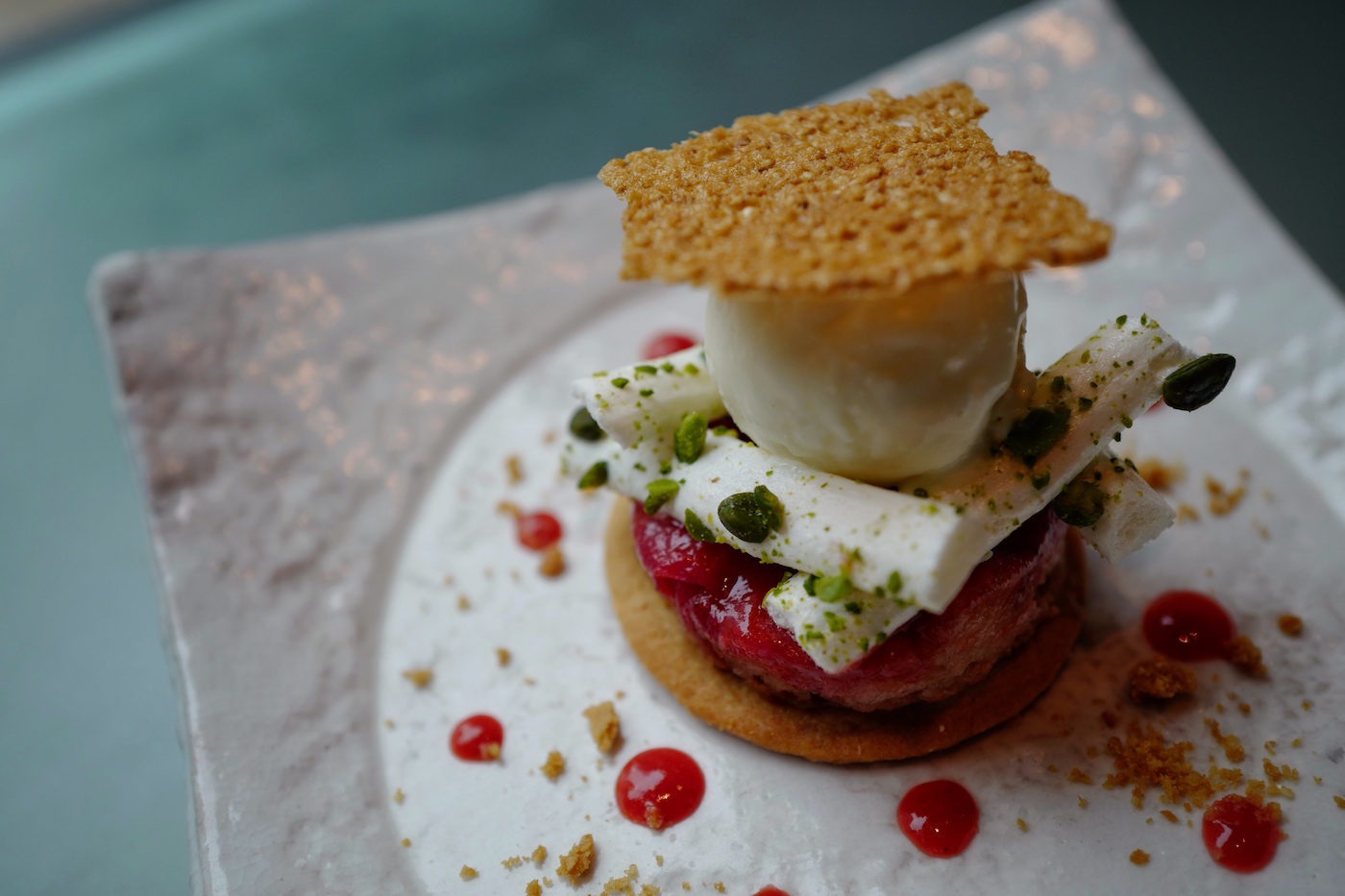 Zuma’s Almond & Rhubarb Tart