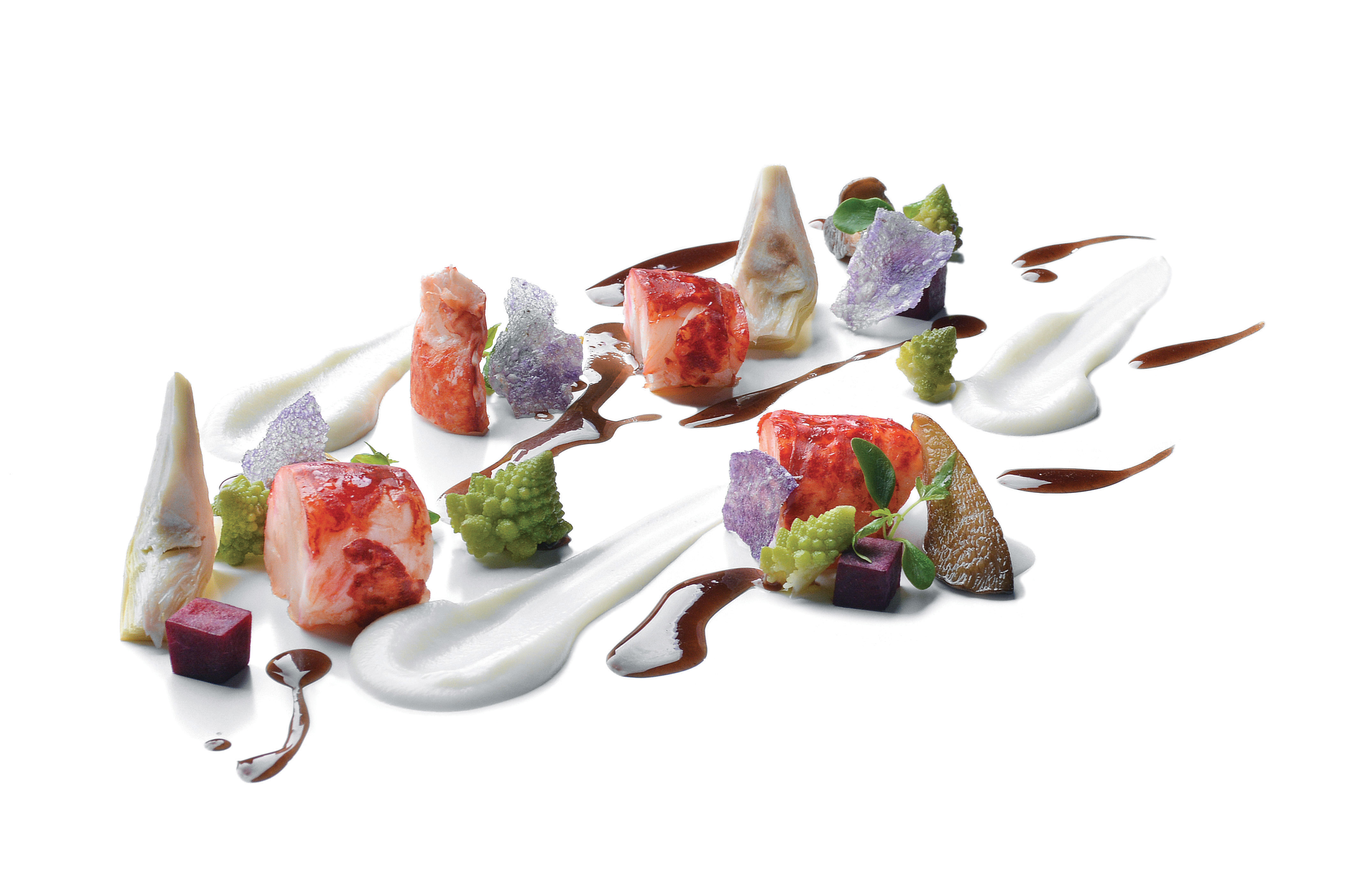 Giovanni Luca Di Pirro’s Blue Lobster With Chianti Reduction, Cauliflower & Blanched Vegetables