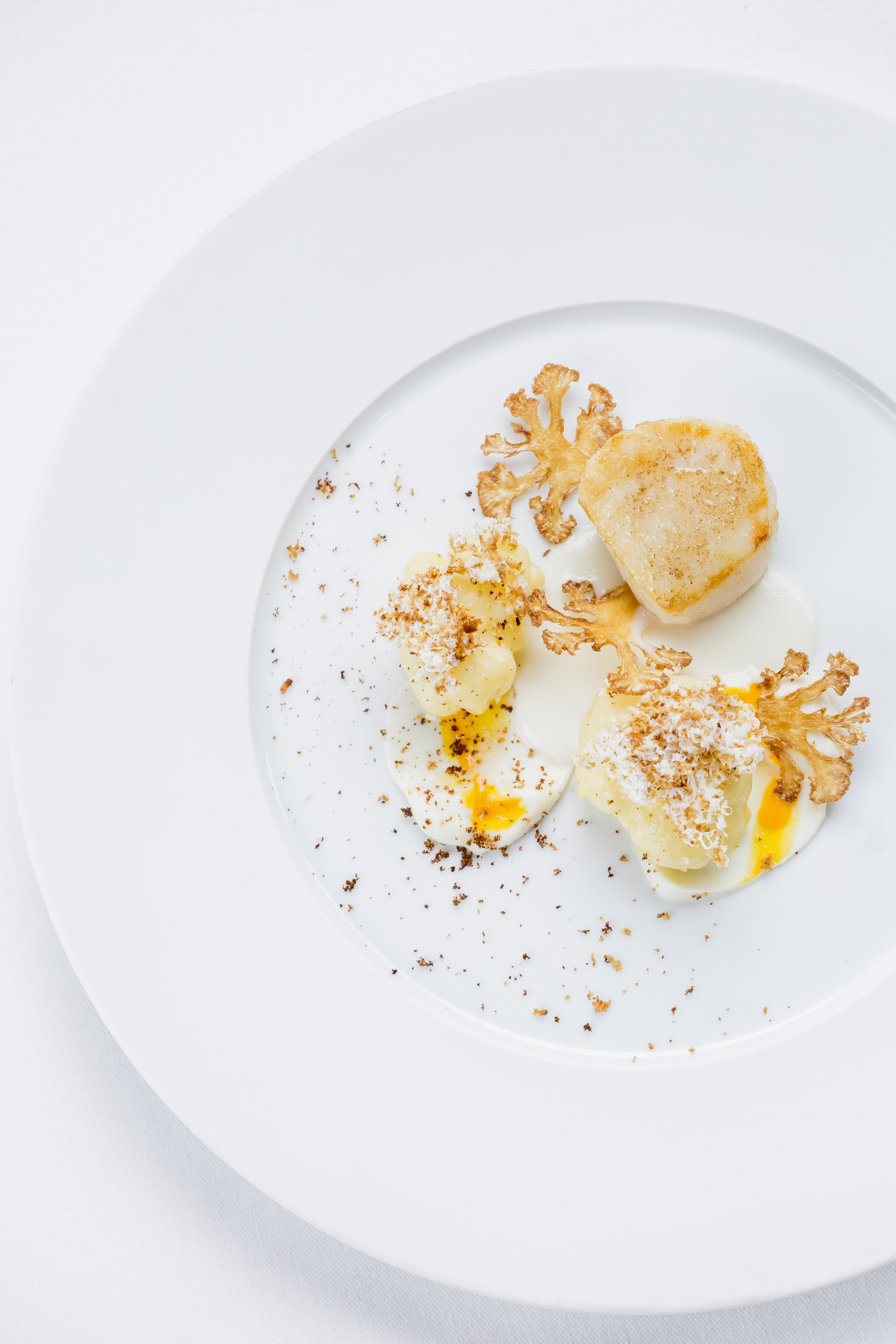 Jean Philippe Blondet's Hand-Dived Sea Scallops with Gratinated Cauliflower | FOUR Magazine