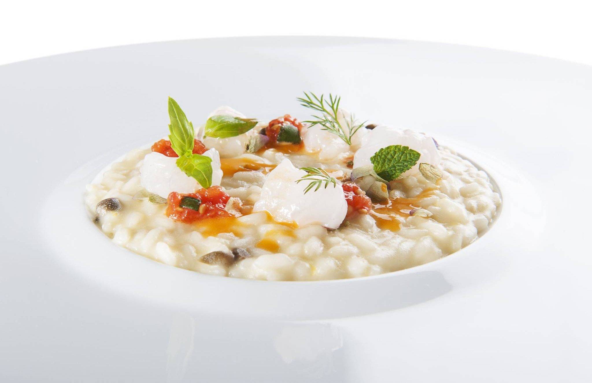 Alessandro Negrini and Fabio Pisani’s Risotto with Olive Oil, Shrimps and Oregano