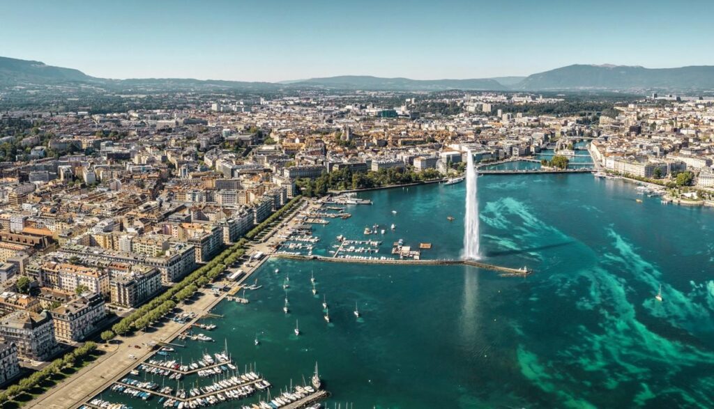 Aerial view of Geneva © Switzerland Tourism / Jan Geerk